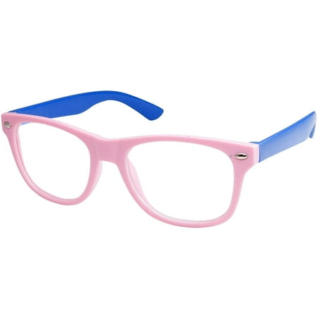 Kids Nerd Retro Two Color Frame Clear Lens Childrens Fake Eye Glasses (Age  3-10) Pink/Blue | Walmart Canada