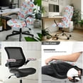 thumbnail image 2 of SCRAWLGOD Apple Print Blue Set of 3 Soft Computer Chair Slipcover with Armrest Covers Crease Resistant Desk Chair Protector Washable High Back Chair Slipcovers, L, 2 of 7