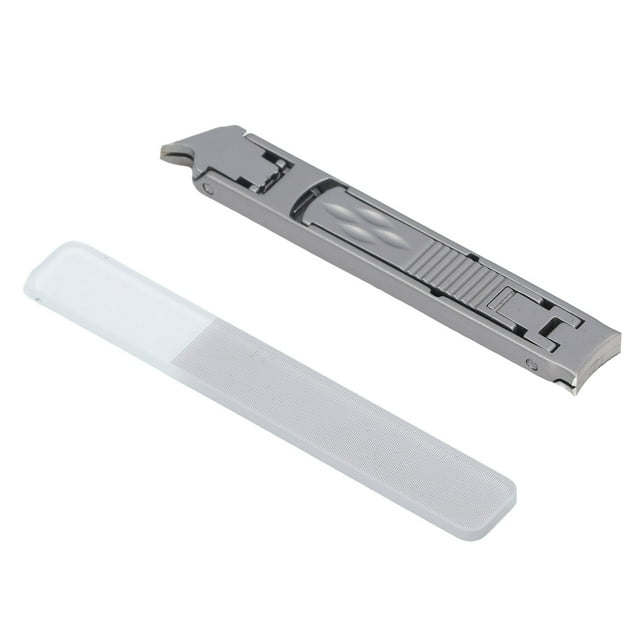 Coupe-ongles Double Extrémité en Acier Inoxydable Pliable Portable pour Maison et Voyage