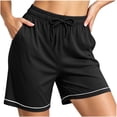 thumbnail image 5 of fheaev Plus Size Pajama Shorts for women Soft Lightweight Elastic Waist With Pockets High Waisted Sleep Loungewear Vacation Beach wear, 5 of 8