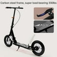 thumbnail image 3 of Shock-Absorbing Foldable Commuter Kick Scooter With 12" Large Smooth Rolling Rubber Air Tires Pink/Green/White/Black, 3 of 8