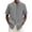 Gray, variant on BangWanChi Men's Solid Color Casual Linen Open Front Button-Up Shirts Short Sleeve Stand Collar Top