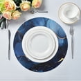 thumbnail image 3 of WOBOGO Navy Blue Gilt Marble Round Placemats Set of 6 Heat Resistant Washable Kitchen Table Decorations 15.4in, 3 of 7