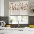 thumbnail image 4 of Fall Leaves Curtain Valances for Windows, Kitchen Valance Window Treatments Panel 2 Pack, Autumn Flowers Birds Retro Thanksgiving Rod Pocket Short Curtains for Bathroom Bedroom 54 x 18 Inch, 4 of 8