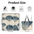 thumbnail image 2 of Navy Fan Palm Leaf Pattern Repeat Waterproof Picnic Blanket with Foldable Zipper, Suitable for Outdoor Use, Suitable for Travel, Camping, Beaches, Parks, Grasslands, Picnic Blanket Accessories, 2 of 7