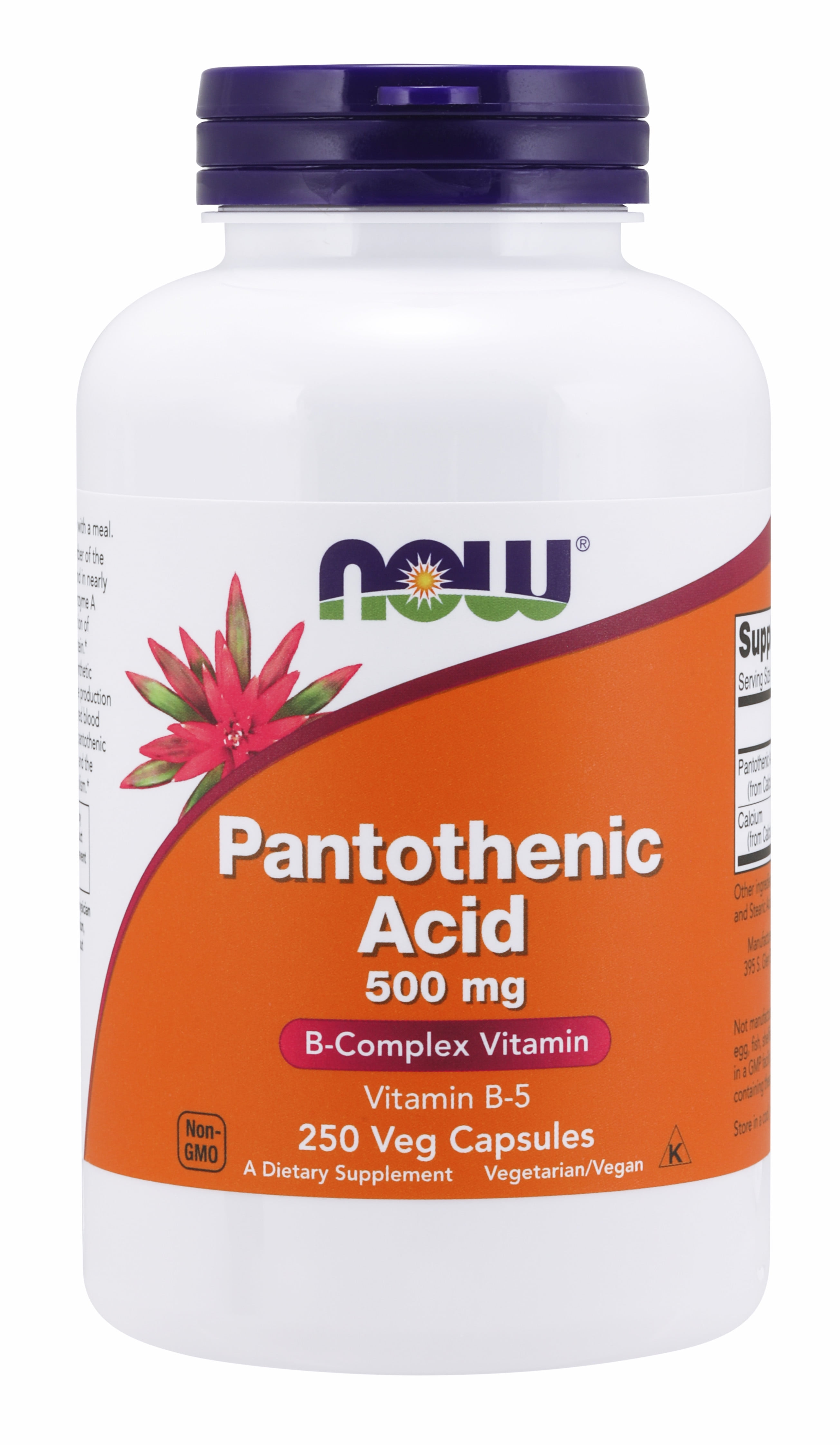 NOW Supplements, Pantothenic Acid (Vitamin B5) 500 mg,
