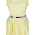 thumbnail image 2 of Little Girls Illusion Lace Top Stone Belt Easter Flower Girl Dress Yellow 6 (J19KS88), 2 of 4
