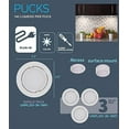 thumbnail image 5 of nadair unpl201-3k-3wh wired led puck lights (x3) plug-in lighting, can be surface mount or flush mount, easy to install, daisy chain, 3-pack 3000k warm white, 5 of 5