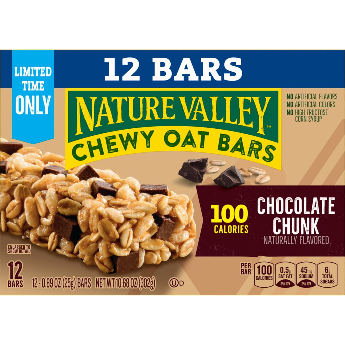 Nature Valley Chocolate Chunk Chewy Oat Bar 12 Count, 10.68 OZ