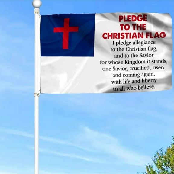 Bayyon Pledge to The Christian Grommet Flag Banner with Grommets 3x5Feet Man cave Decor