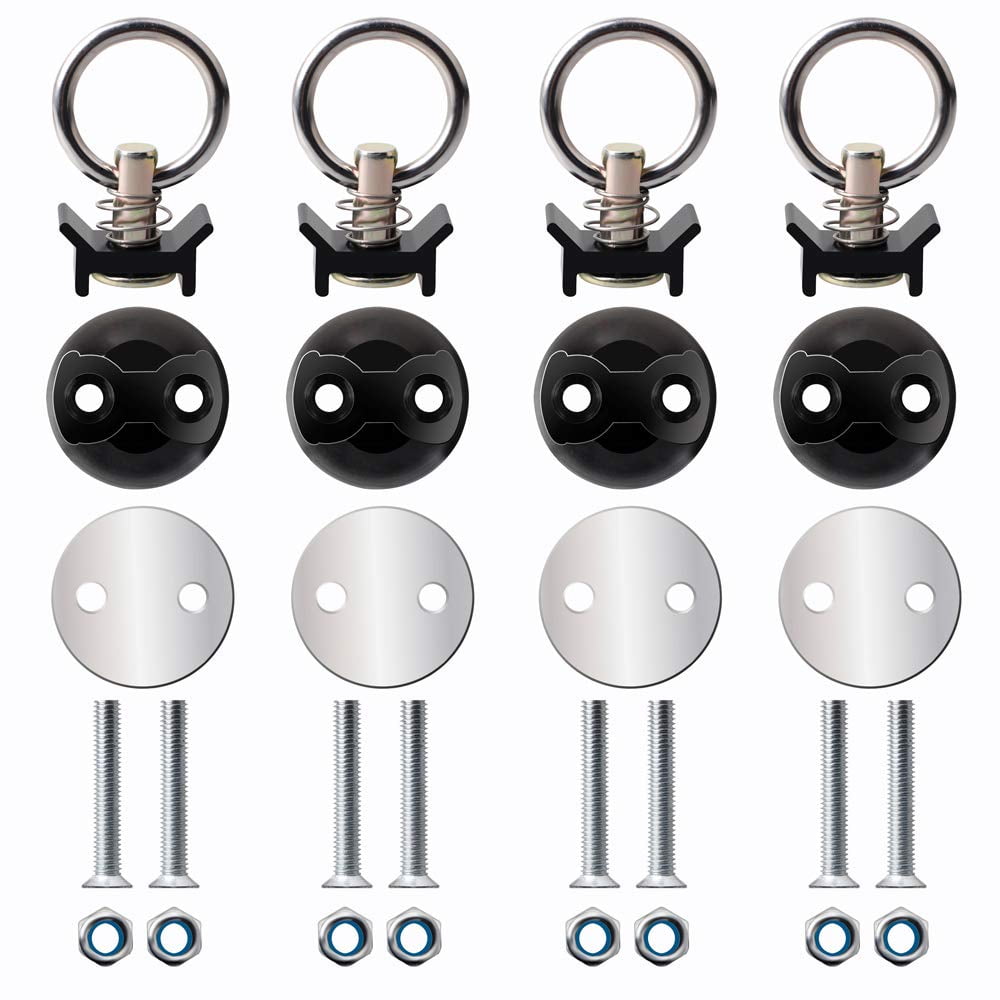 HighFree Round Tie Down Anchor Point Kit Ring Spring Bolt L Track Fitting with Quick Release Compatible with Pickup Truck ATVs Motorcycles Or Snowmobiles