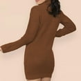 thumbnail image 4 of BangWanChi Long Sleeve Dresses for Women Fall Women Solid Color Lapel Loose Knit Long Sleeved Plus Size Senior Woolen Dress, 4 of 5
