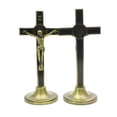 thumbnail image 5 of Standing Crucifix, Crucifixion Craftsmanship with Base Holy Decor Religious Statue for Desk Tabletop Intercession Wall , Bronze Antique Bronze, 5 of 7