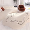 thumbnail image 1 of Alfombra de sala de estar de estilo crema, alfombra de invierno de imitación de cachemira gruesa, alfombra de cabecera, alfombra antideslizante para sofá de hogar, alfombra para dormitorio, 1 of 5