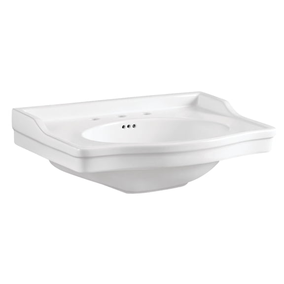 Kingston Brass VPB3308B Victorian 30-Inch Ceramic Console Sink (8-Inch, 3-Hole) in White