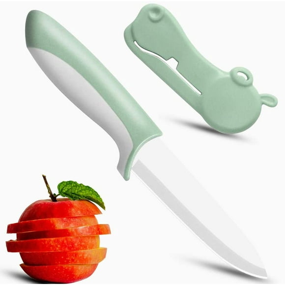 4 Inch Premium Ceramic Kitchen Paring Knife with Hippo Shaped Cover