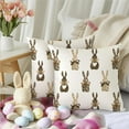 thumbnail image 4 of Easter Pillow Covers 20x20 Incj,Holiday Bunny Rabbits Decor Throw Pillow Covers,Brown Spring Farmhouse pillowcase for Home Sofa Couch(08-020), 4 of 6