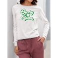 thumbnail image 3 of St Patricks Day Lucky Mama Womens Long Sleeve T Shirt, 3 of 5