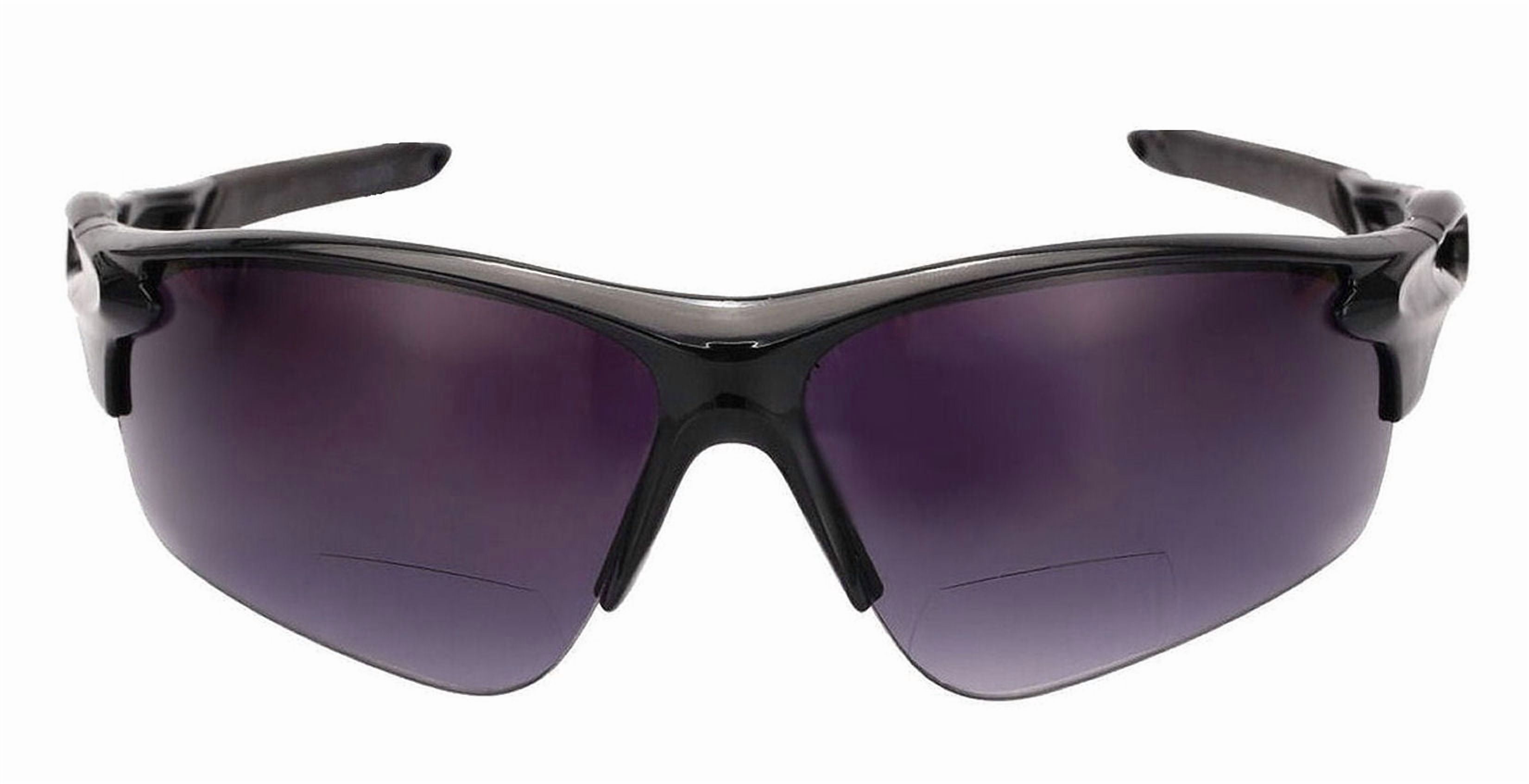 "The Allstars" 3 Pair Assortment of Bifocal Sport Wrap Reading Sunglasses for Men and Women - Black/Black - 2.50