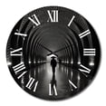 thumbnail image 2 of Designart "Timeless Passage in Black and Grey Tunnel Pointillism I" Architecture Oversized Wall Clock, 2 of 5