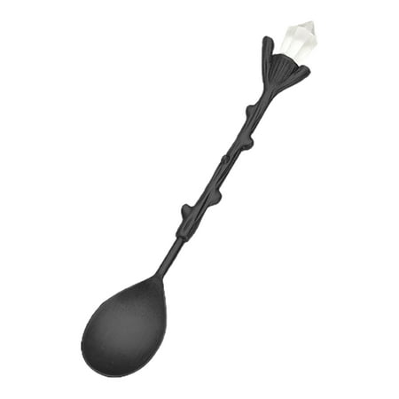 

Hloma Crystal Spoon Vintage Safe Zinc Alloy Coffee Tea Mini Ice Cream Dessert Crystal Spoon for Home