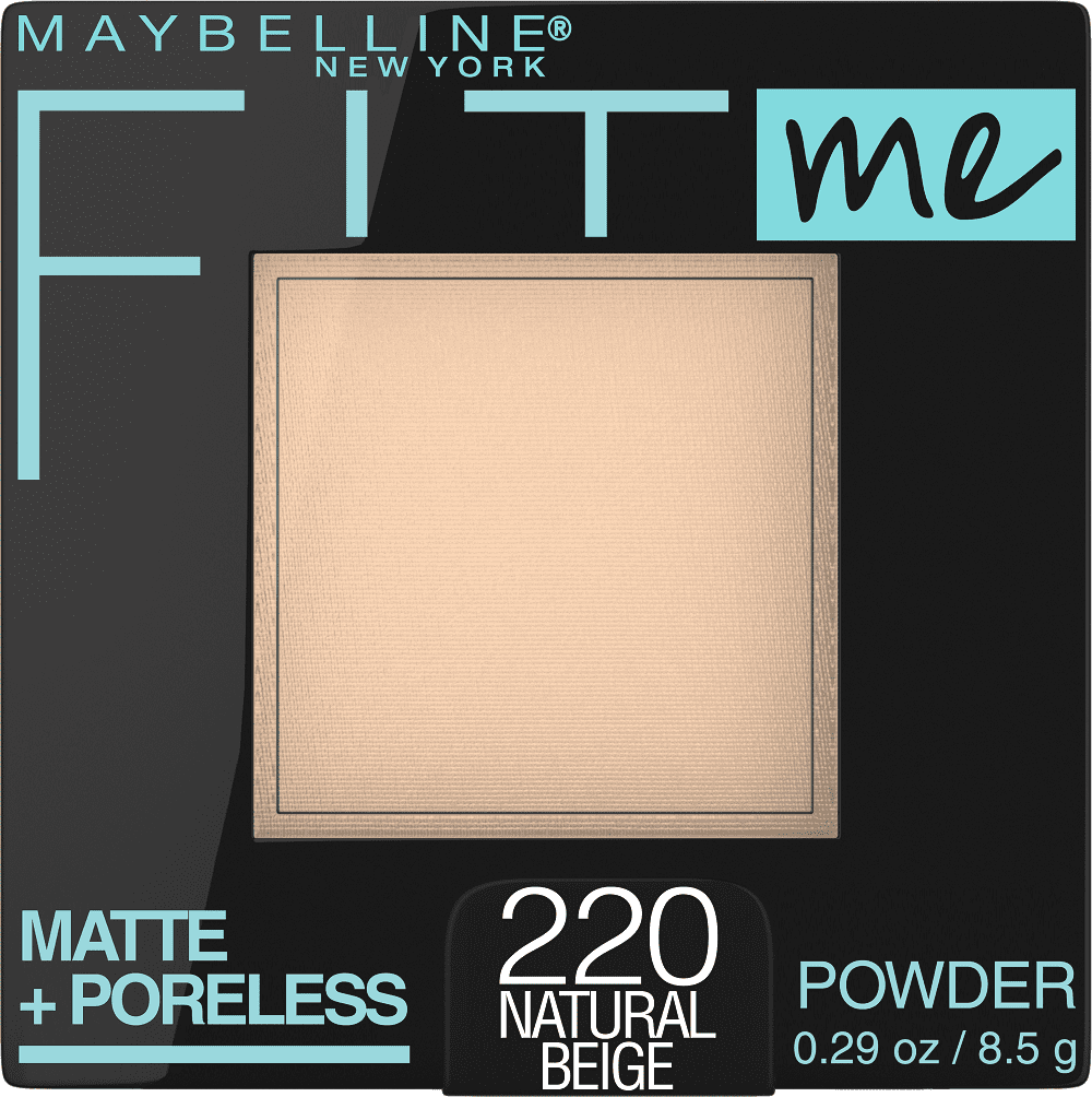 Maybelline Fit Me Matte + Poreless Pressed Face Powder Makeup, Natural Beige, 0.29 oz.