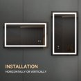 thumbnail image 3 of YYAO LED Lighting Bathroom Mirror, Wall-Mounted Dimmable Anti-Fog Makeup Mirror, 3 of 7