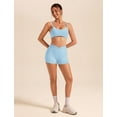 thumbnail image 5 of PISONIC Workout Sets for Women 2 Piece Twist Back Layered Sports Bra Mini Shorts Yoga Pilates Outfits Active Wear, 5 of 6