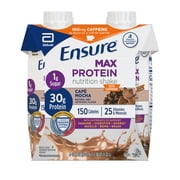 Ensure Max Protein Shake, 30g Protein, Cafe Mocha, 11 fl oz, 4 Pack