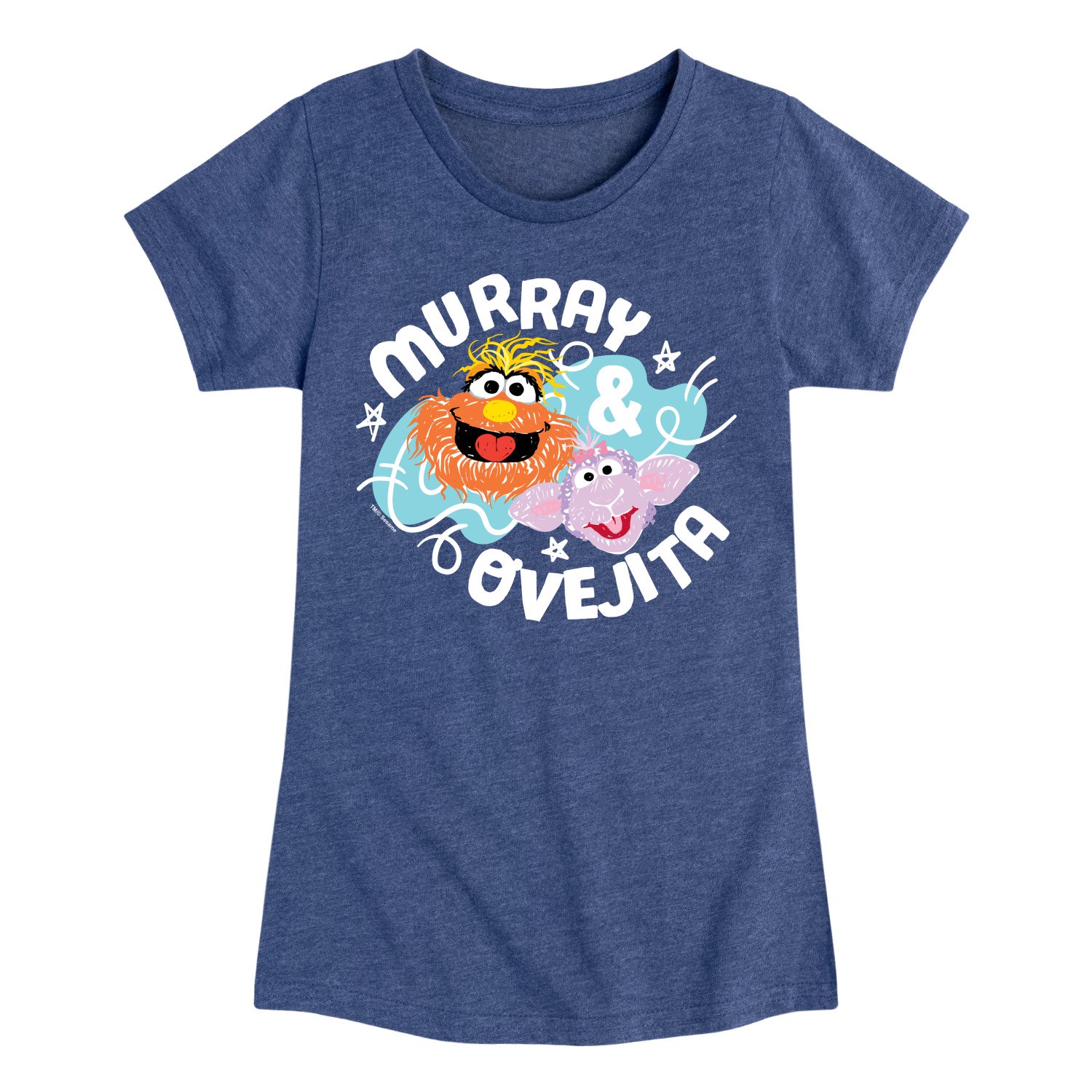 Sesame Street - Murray And Ovejita - Girls Fitted Short Sleeve Graphic T-Shirt