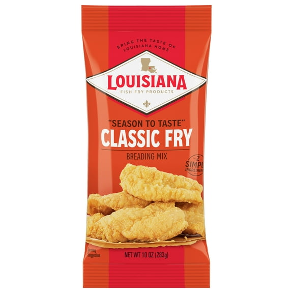 Louisiana Fish Fry Products Classic Fish Fry Crispy Unseasoned Seafood Coating Mix, 10 oz Bag