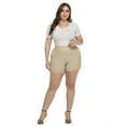 thumbnail image 5 of HDE Chino Shorts for Women, Elastic High Waisted Casual Shorts, Khaki XL, 5 of 6