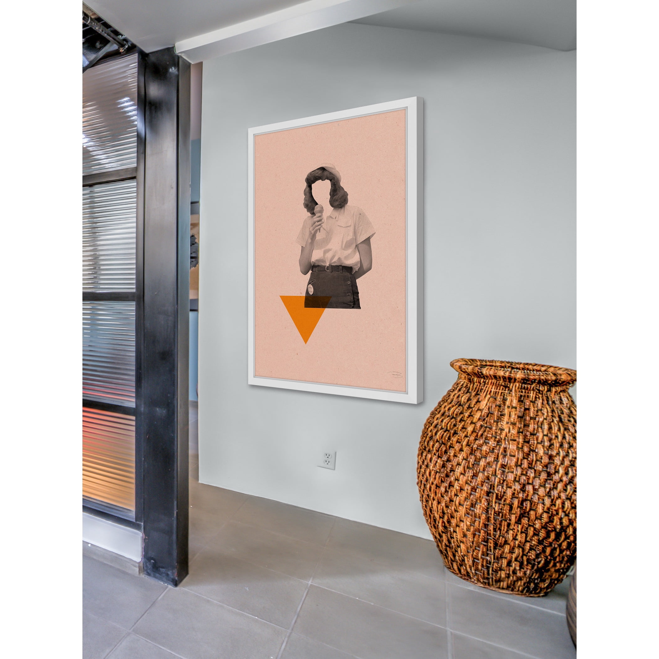 Marmont Hill "No Face Rosa III" by Bengoa Vazquez Framed Painting Print