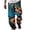 Blue, variant on Men African Dashiki Traditional Casual Trouser Summer Holiday Ankara Beach Floral Pants Purple L