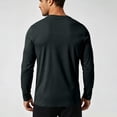thumbnail image 4 of Xaqiouau Mens Pure Cotton Crew Neck Regular Shoulder Versatile Fit Long Sleeve Pullover Top Solid Tone Basic Undershirt Navy XXL, 4 of 8