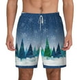thumbnail image 2 of Picia Christmas Trees pattern Mens Swim Trunks with Compression Liner Stretch Beach Shorts Quick Dry with Zipper Pockets No-Chafing Board Shorts-Medium, 2 of 9