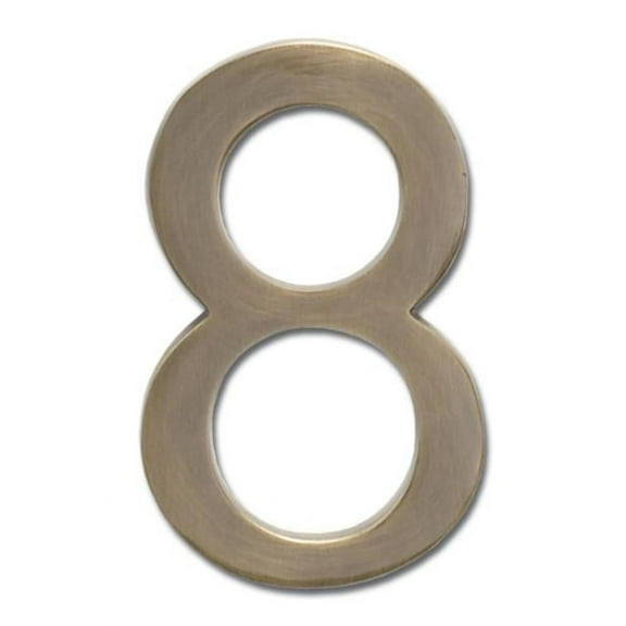 Architectural Mailboxes 3582AB-8 Solid Cast Brass 4 inch Floating House Number Antique Brass ''8''