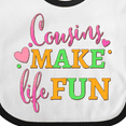 thumbnail image 4 of Inktastic Cousins Make Life Fun- Cursive Boys or Girls Baby Bib, 4 of 4