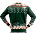 thumbnail image 4 of Ugly Christmas Sweater Rudolph Flashing Light Red Nose Reindeer Adult Green Sweater, 4 of 4