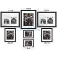 thumbnail image 1 of THE Display Guys 7 Piece Black Wooden Photo Frame Set, One 11"X14", Two 11"x14" w/Two opening, Two 8"x10", and Two 6"x8". Each Frame comes with 1pc White Core Mat Board, Luxury Made Affordable, 1 of 1