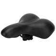 thumbnail image 1 of Durable Black Bicycle Saddle with Rear Handle - PU Leather Waterproof Cushion, High-Elastic Shock-Absorbing Bottom Shell, One-Body Molded Design - Universal Fit for Mountain Bikes, City Bikes &, 1 of 7