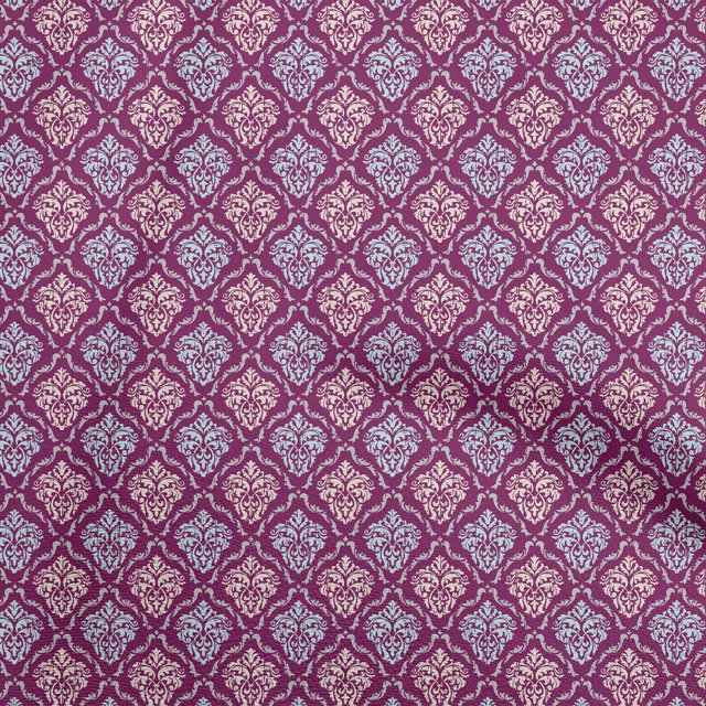 oneOone Polyester Spandex Purple Fabric Asian Suzani Sewing Craft Projects Fabric Prints By Yard 56 Inch Wide