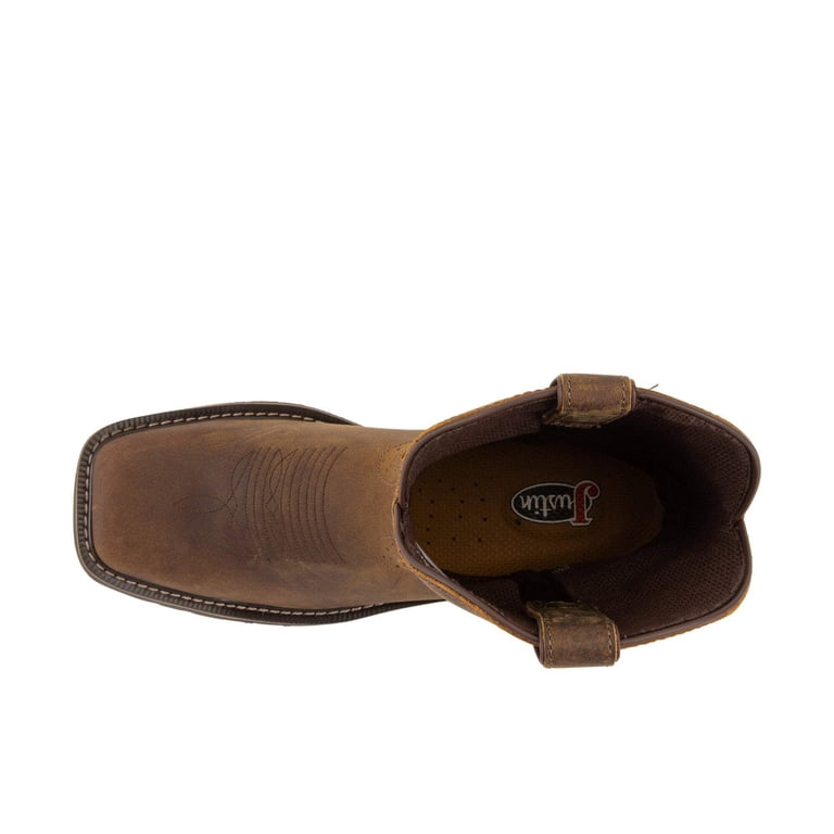 Justin Original Work Mens Stampede Rugged Tan Cowhide Work  display picture 2