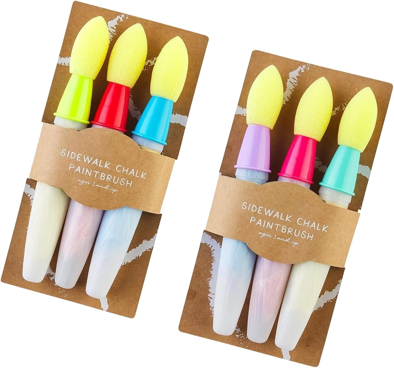 ABPETE Sidewalk Chalk Paint Brush,Chalk Brush Set Craft Tools 's Scrapbooking Brushes for Art Painting(6 Pieces)