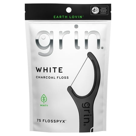 3 Pack of Grin White Charcoal Flosspyx - 75 ct (Packaging May Vary)