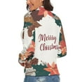 thumbnail image 3 of Merry Christmas Lettering Wreath Leanfs Women's Turtleneck Sweater Long Sleeve Ribbed Fitted Turtle Neck Casual Fall Winter Collection Top L, 3 of 4