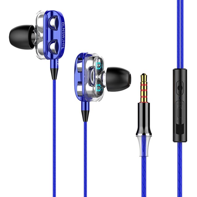 Audífonos intrauditivos A4 con conector de 3,5 mm ergonómicos con cable para teléfono (Azul) WDOplteas Para estrenar