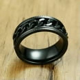 thumbnail image 6 of 8mm Black Spinner Chain Bands Men's Stainless Steel Silver, Black Ring Size 7-13, 6 of 9
