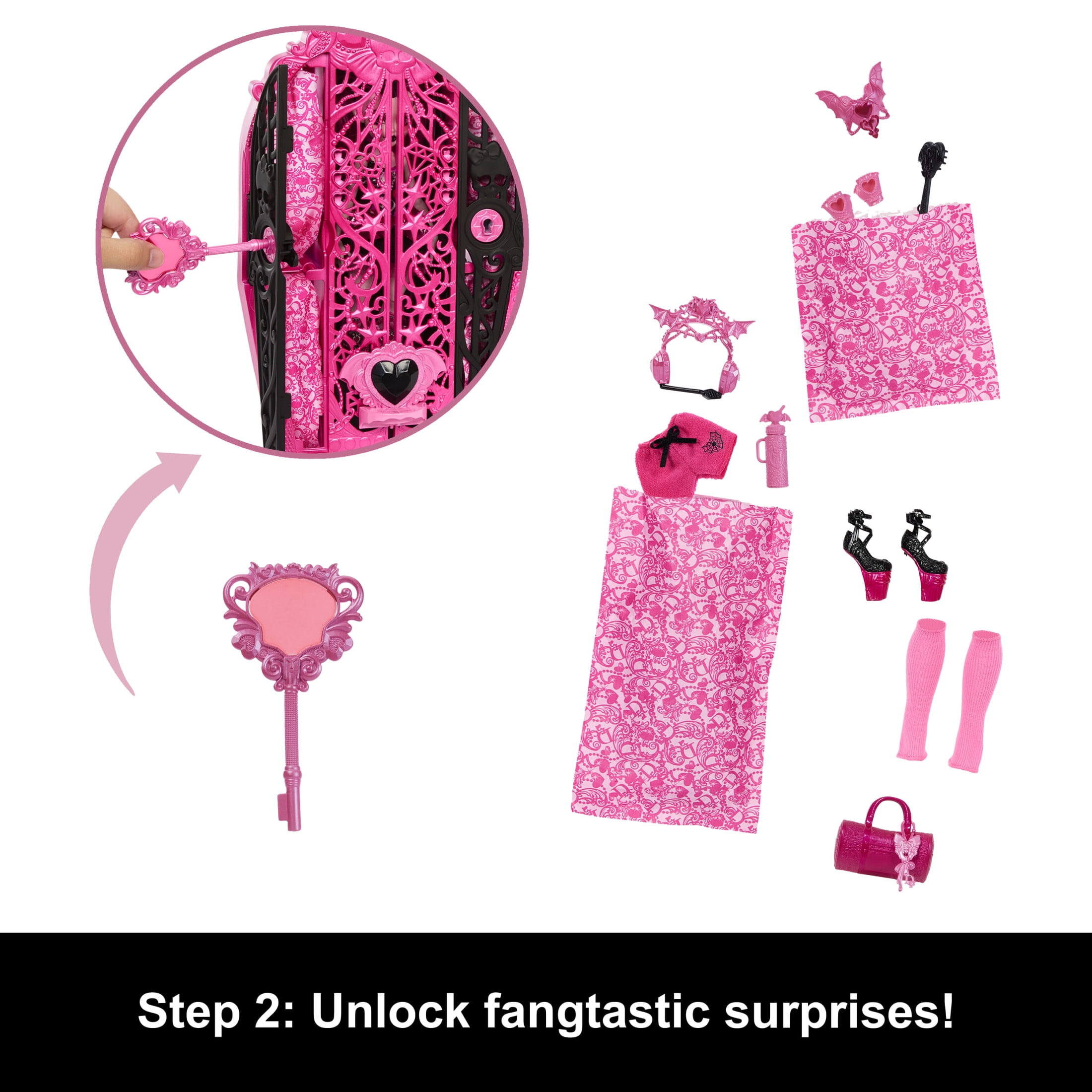 Monster High Draculaura Doll with Skulltimate Secrets Closet, Monster Mysteries Fashion Set Playset (图5) Monster High Draculaura Doll with Skulltimate Secrets Closet, Monster Mysteries Fashion Set Playset (图5)