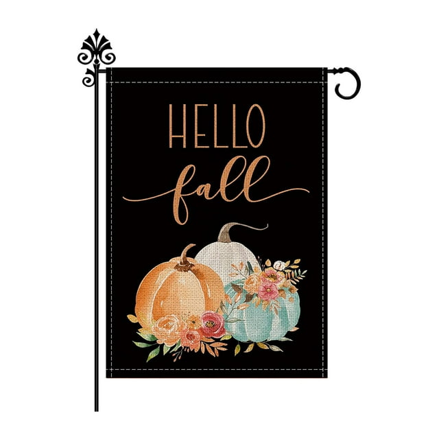 Halloween Garden Flag For Outdoor Courtyard Party Decor 12X18 Inches Polyester Material With Witch And Ghost Design A